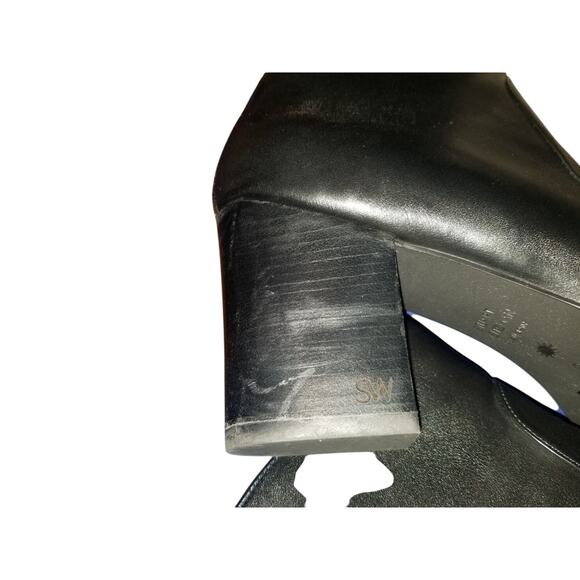 Stuart Weitzman Black Leather Boots ROMITA  Ankle Boots NEW  Size 9 - Picture 5 of 7